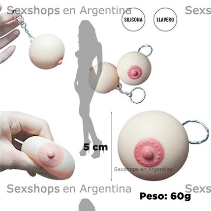 Llavero con forma de teta pellizcable